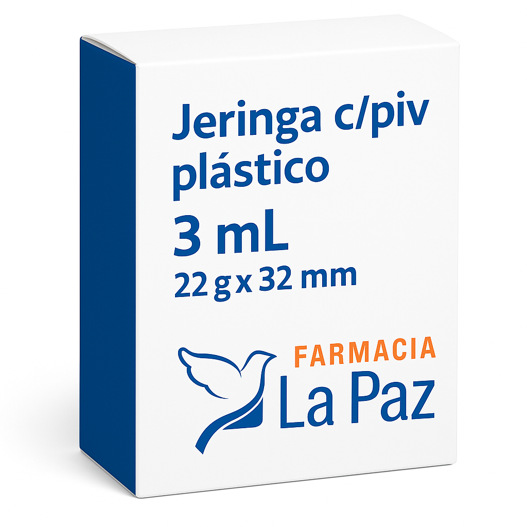 Jeringa c/piv plástico 3 mL 22 g x 32 mm