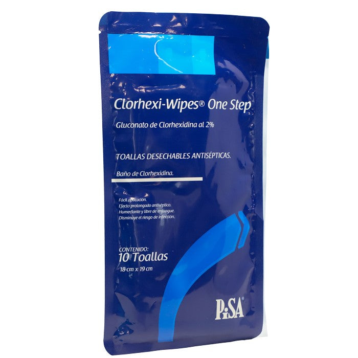 Clorhexi-Wipes 2%, Clorhexidina,Caj. C/10 Toallas
