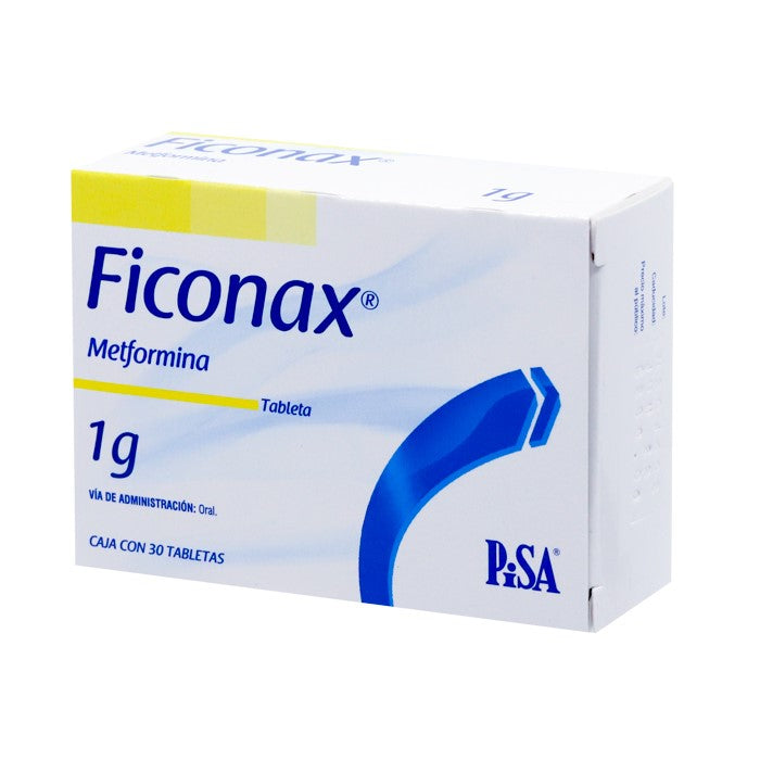 Ficonax 1 g, Metformina, Caj. C/30 Tab.