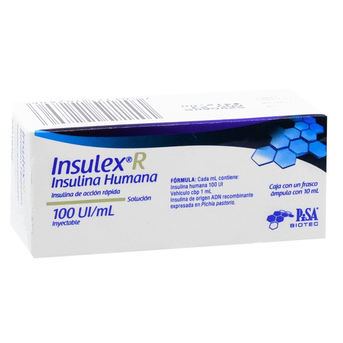 Insulex R, Insulina Humana, C/1 Fco. Ámp.