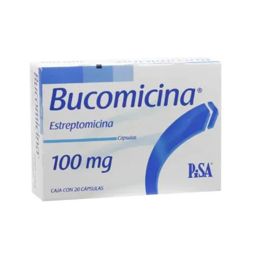 Bucomicina 100 mg, Estreptomicina, Caj. c/20 Cáps.