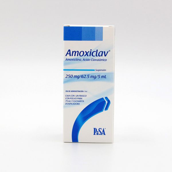 Amoxiclav 250 mg Susp. Oral, Amoxicilina, Ácido Clavulánico, Caj. C/75 mL
