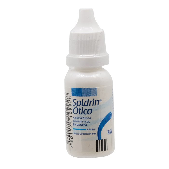 Soldrin Ótico 10 Ml, Cloranfenicol-Hidrocortisona-Benzocaína