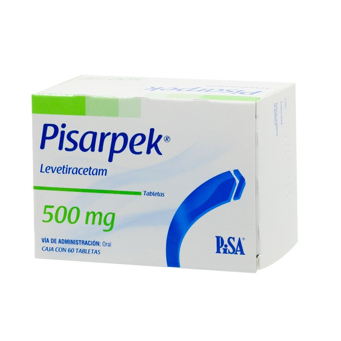 Pisarpek 500 mg, Levetiracetam, Caj. C/60 Tab.