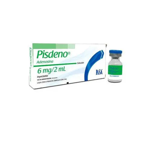 Pisdeno 6 mg / 2 mL, Adenosina, Caj. c/6 Fco. Ámp. S.I.