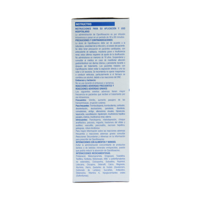 Ciprofloxacino Solución 200mg/100ml – Antibiótico