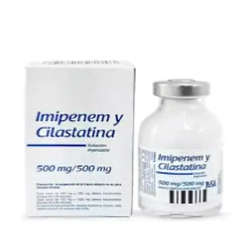 Imipenem, Cilastatina, 500 mg / 500 mg, Caj. c/1 Fco. Ámp. S.I.
