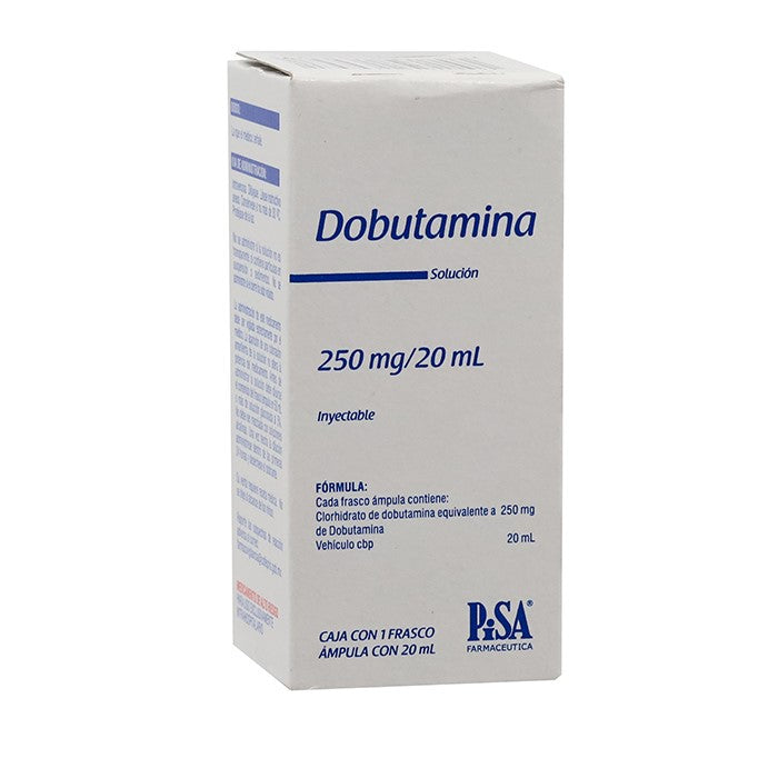 Dobutamina 250 Mg / 20 mL, Caj. C/1 Fco. Ámp. S.I.