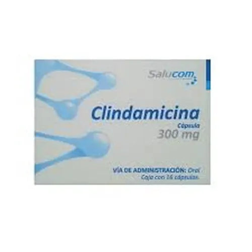 Clindamicina 300 mg, Caj. c/16 Cáps.