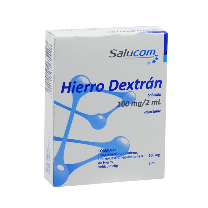 Hierro Dextrán 100 Mg / 2 mL Fco. c/3 Ámp.