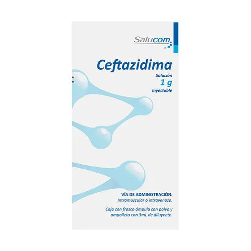 Ceftazidima 1 g, Caj. c/1 Ámp. S.I. D/ 3 mL