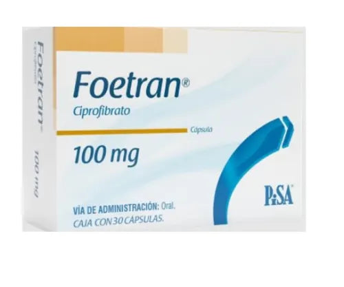Foetran 100 mg, Ciprofibrato, Caj. c/30 Tab.