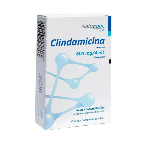 Clindamicina 600 mg/ 4 mL, Caj. c/1 Fco. Ámp.