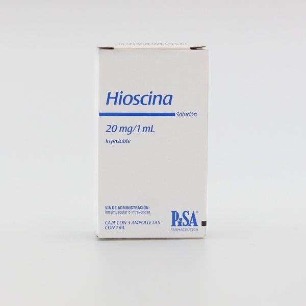 Butilhioscina, Solución Inyectable, 20mg/1ml, 3 Ampolletas