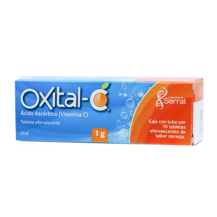Oxital C 1 g , Ácido Ascórbico (vitamina C), Caj. c/10 Tab. Esfervescentes