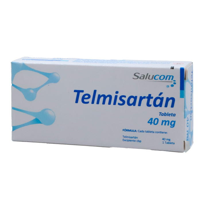 Telmisartán 40 mg, Caj. c/14 Tab.