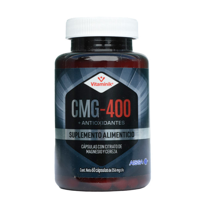CMG-400 Citrato de Magnesio 400 mg y Cereza, 60 Cápsulas
