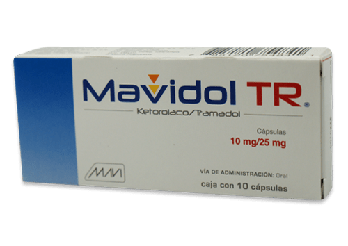 Mavidol TR 10 mg / 25 mg, Ketorolaco, Tramadol, Caj. c/10 Cáps.