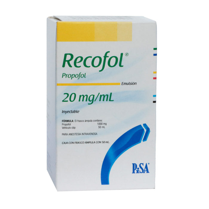 Recofol 20 mg/ mL, Propofol, Caj. c/1 Fco. c/50 mL