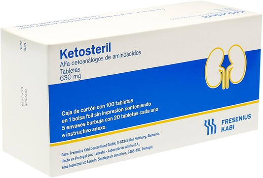 Ketosteril 630 mg, Alfa Cetoanálogos, Caj. c/100 Tab.
