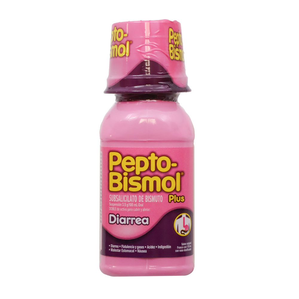 Pepto Bismo susp. 3.5 g / 100 mL, Subsalicilato de Bismuto, c/1 fco de 118 mL