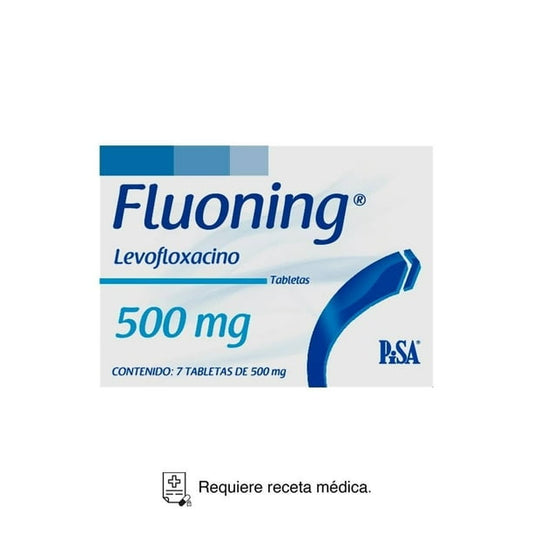 Fluoning 500 mg, Levofloxacino, Caj. c/7 Tab.