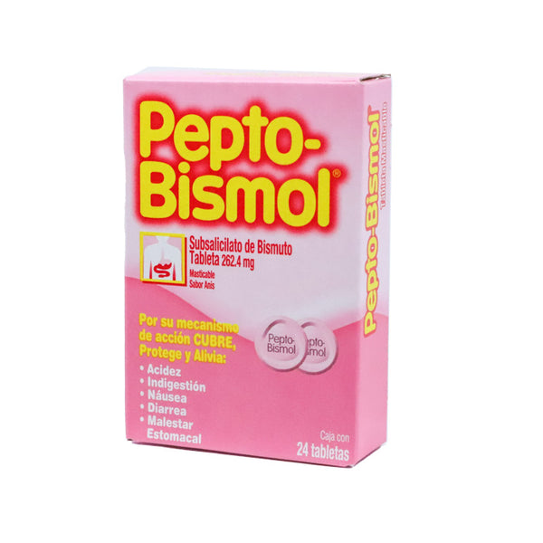 Pepto Bismol 262 Mg Con 24 Tabletas Masticables Sabor Anís