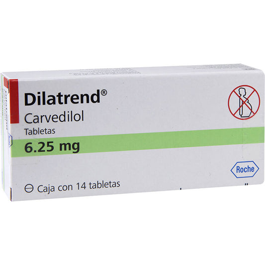 Dilatrend 6.25 mg Caja con 14 Tabletas de Carvedilol
