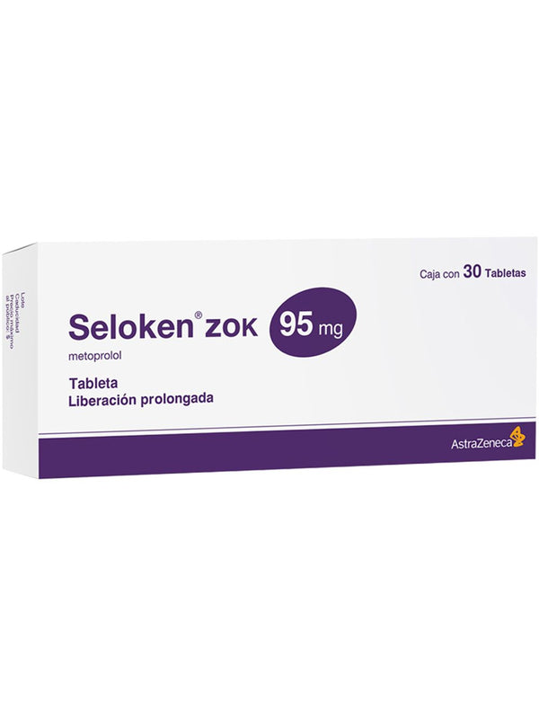 Seloken Zok 95 Mg con 30 Tabletas de Liberación Prolongada