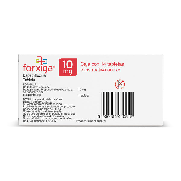 Forxiga 10 mg Caja con 14 Tabletas de Dapagliflozina