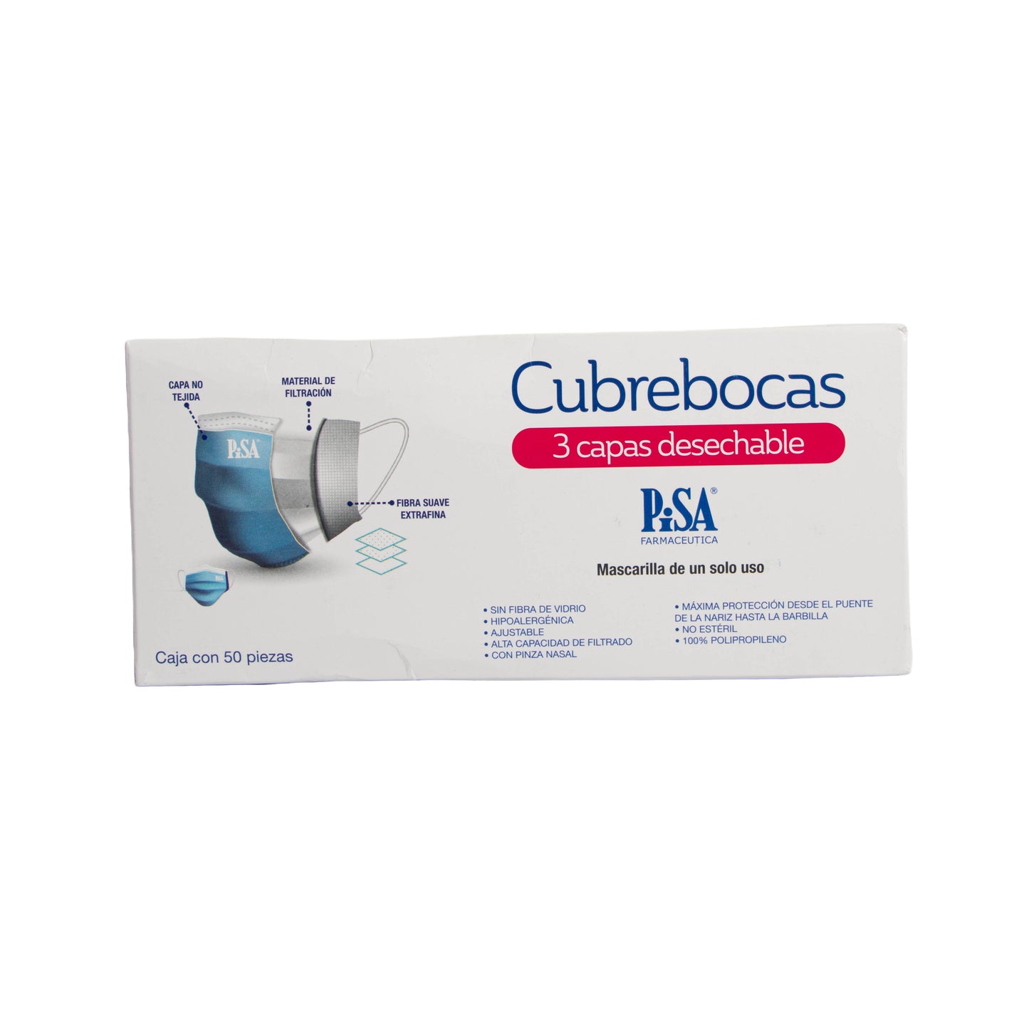 Cubrebocas Tricapa Caja c/50 pzas – Protección Personal