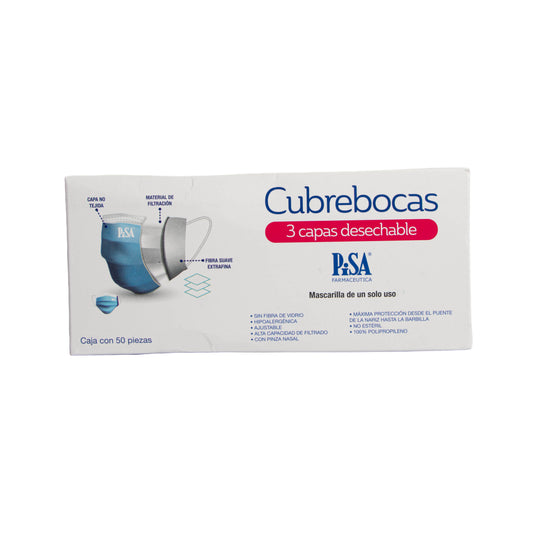 Cubrebocas Tricapa Caja c/50 pzas – Protección Personal