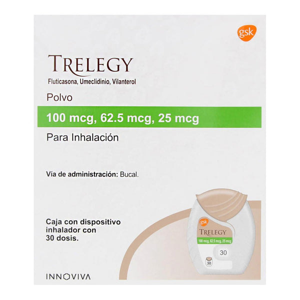 Trelegy 100/62.5/25 Mcg Polvo con Dispositivo Inhalador 30 Dosis