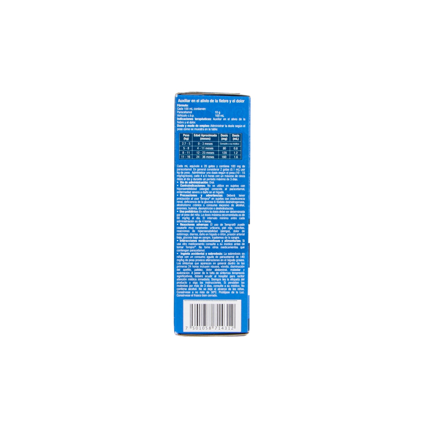 Tempra Gotas Oral 100 mg/1ml – Analgésico y Antipirético