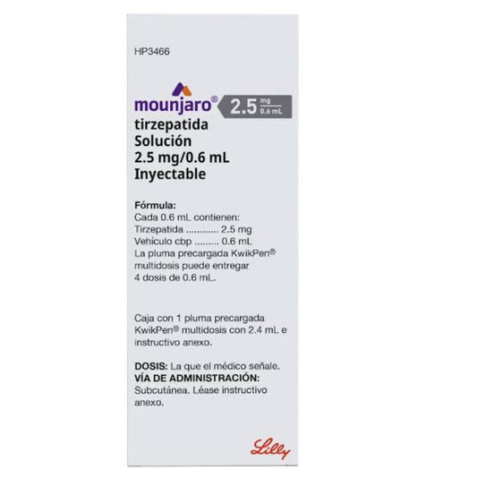 Mounjaro KwikPen 2.5 mg/0.6 mL con 3 mL | Pluma Prellenada | Farmacia La Paz