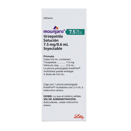 Mounjaro KwikPen 7.5 mg/0.6 mL con 3 mL | Pluma Prellenada | Farmacia La Paz
