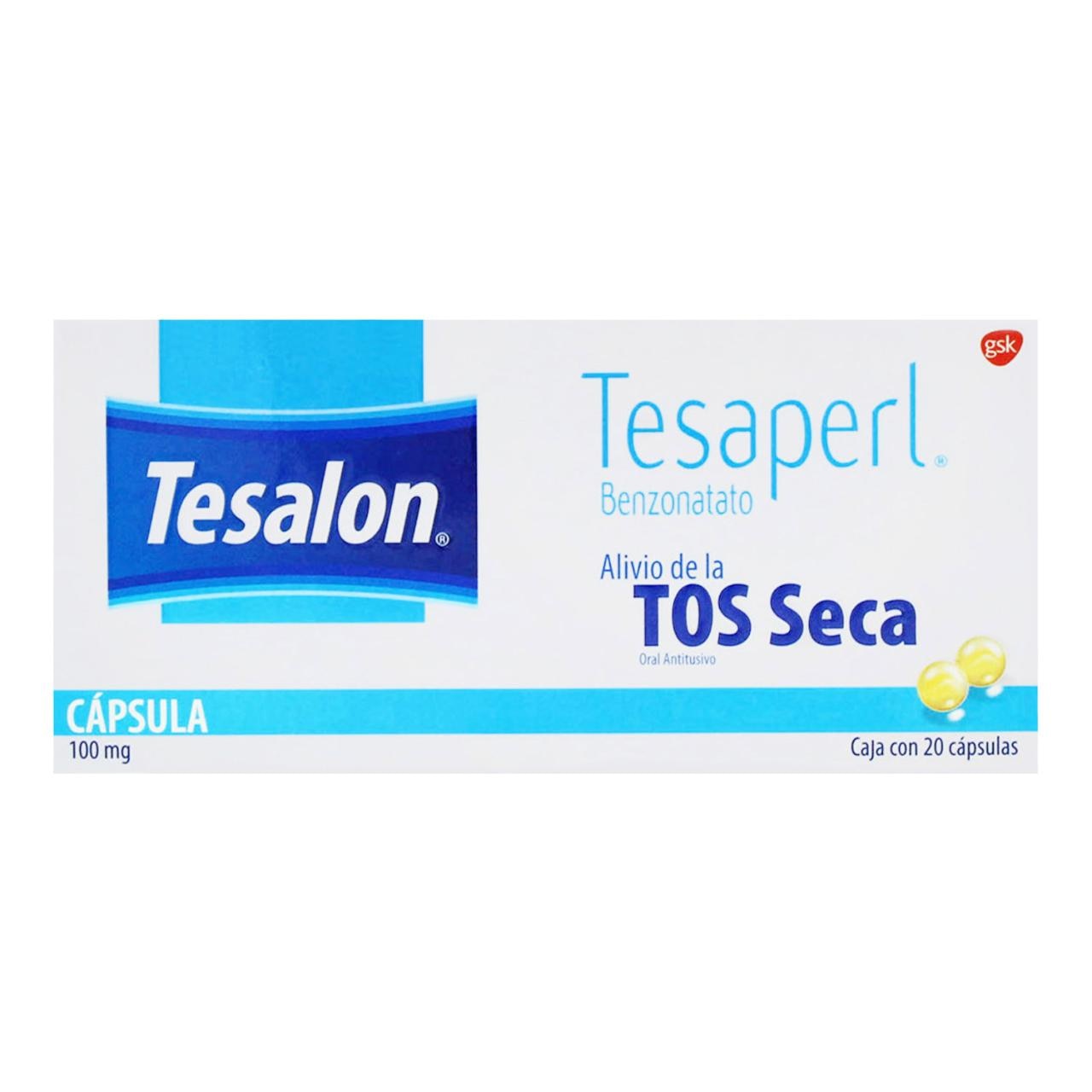 Tesalon Tesaperl 100 mg Caja con 20 Cápsulas