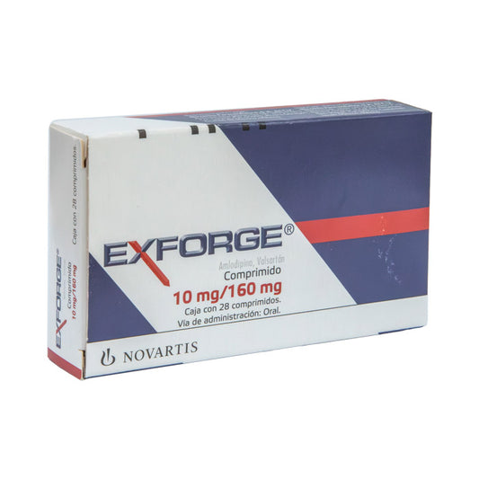 Exforge 10mg/160mg, Amlodipino, Valsartán, Caj. c/28 Comp.