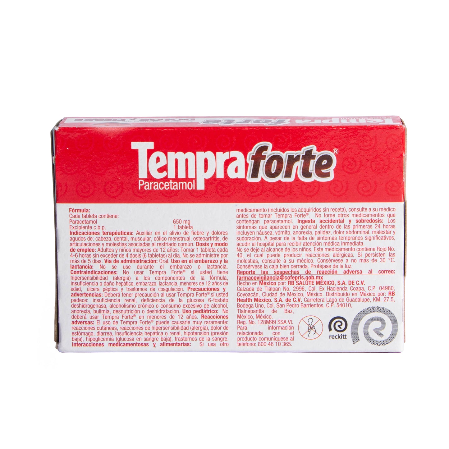 Tempra Tabl Fort 650 mg – Analgésico y Antipirético