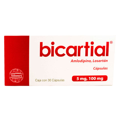 Bicartial 5 mg/100 mg Caja con 30 Cápsulas de Amlodipino y Losartán