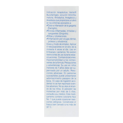 Vantal 0.15 g Enjuague Bucal en Spray Frasco con 40 mL
