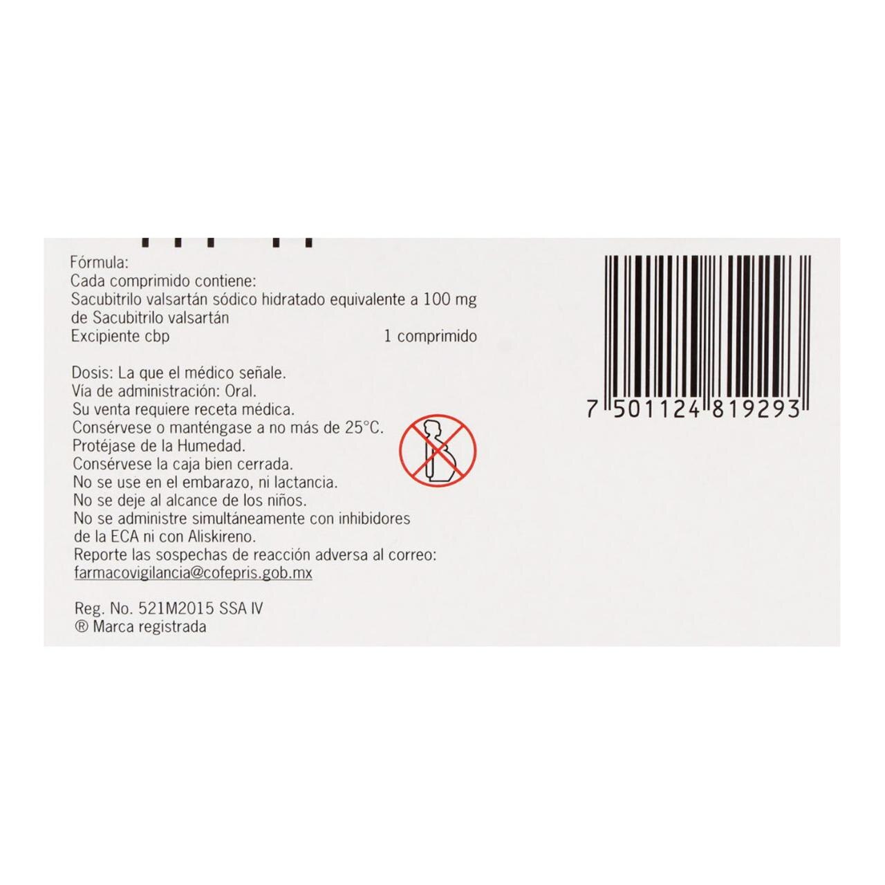 Entresto 100 Mg con 30 Comprimidos