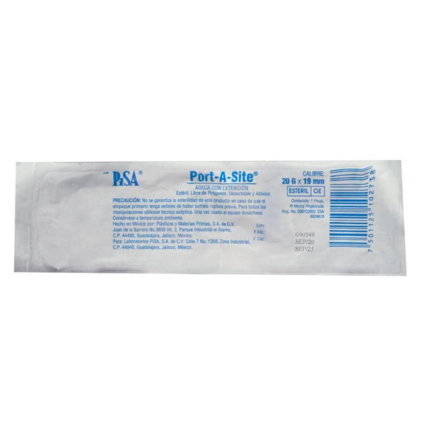 Aguja 20G x19mm c/ext Luer Lock – Accesorios Médicos