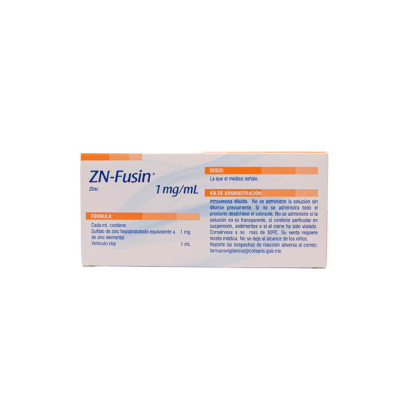 ZN-FUSIN Solución Inyectable 10 ml – Terapia de Infusión