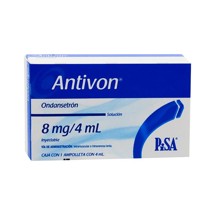 Antivon 8 mg / 4mL, Ondansetrón, Caj. C/1 Ámp.