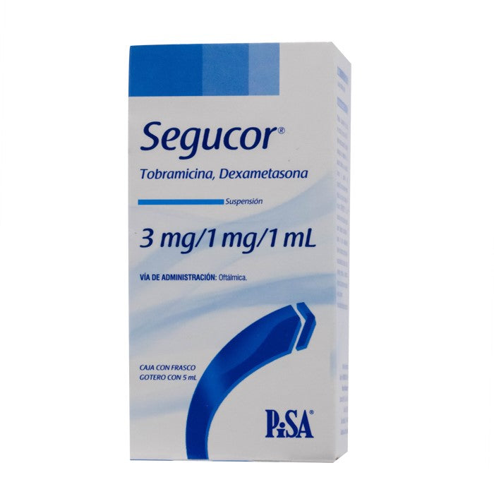 Segucor 3mg/1mg/1mL, Trobamicina+Dexametasona, Fco. c/5 mL, Sol. Oft.