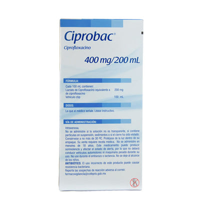 CIPROBAC Solución Inyectable 400mg/200ml – Antibiótico