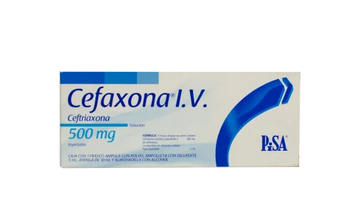 Cefaxona IV 500 MG, Ceftriaxona, Caj. c/1 Fco. Ámp.