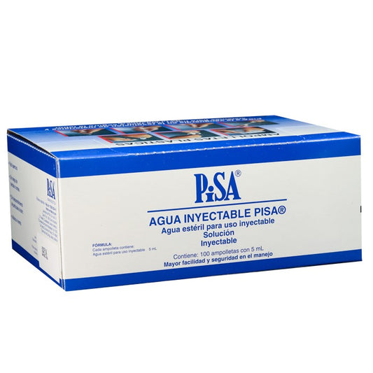 Agua Iny. 5 mL Ámp. Caj. C/100 Ámp, C/ 5 mL Plástico