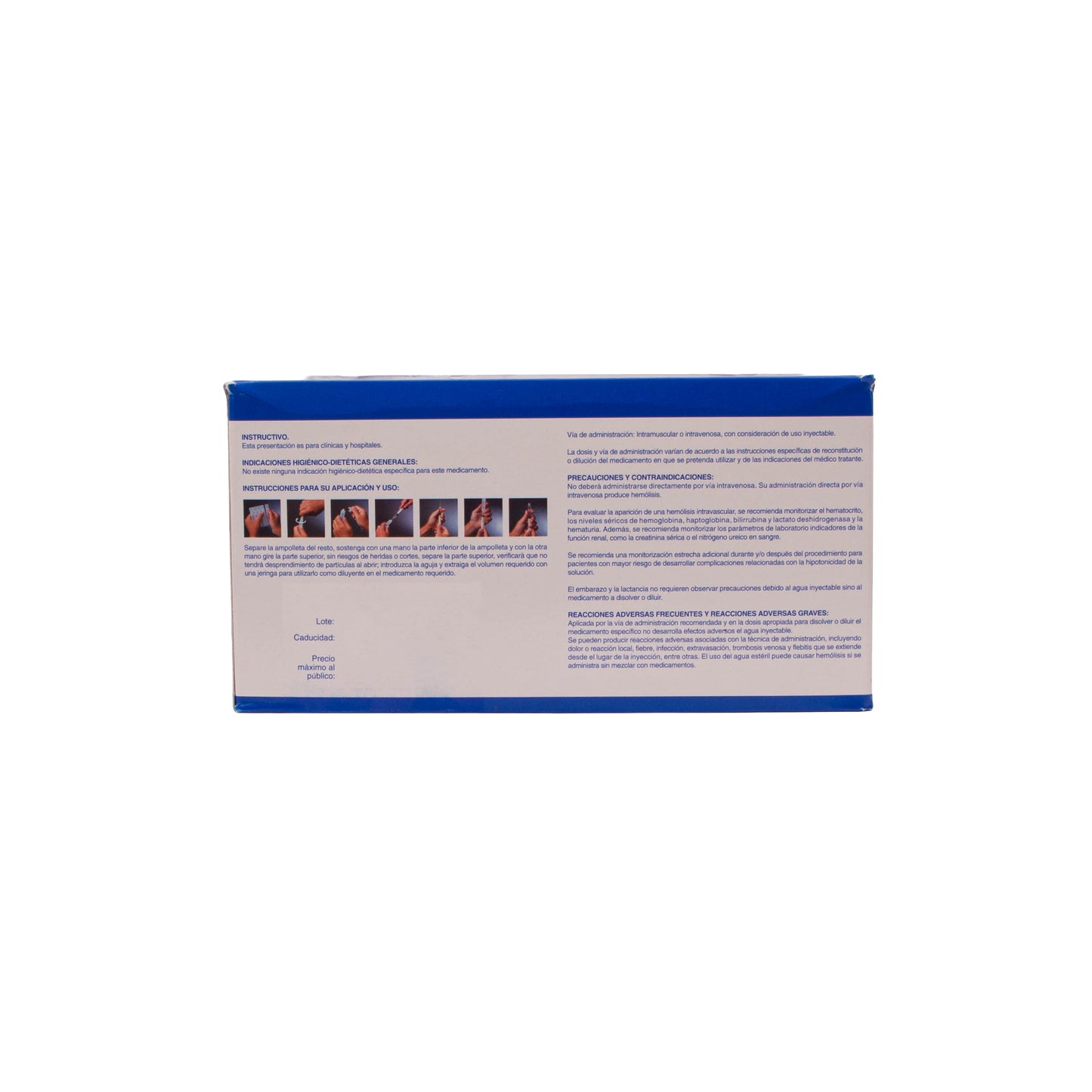 Agua Inyectable 10 ml Ampolla – Terapia de Infusión